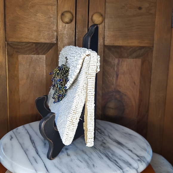 Vintage Heavy glass Bead Evening Bag - Picture 5 of 16